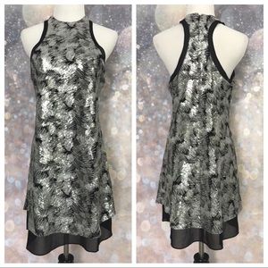 REVOLVE NBD Whitney Black & Silver Dress 00780